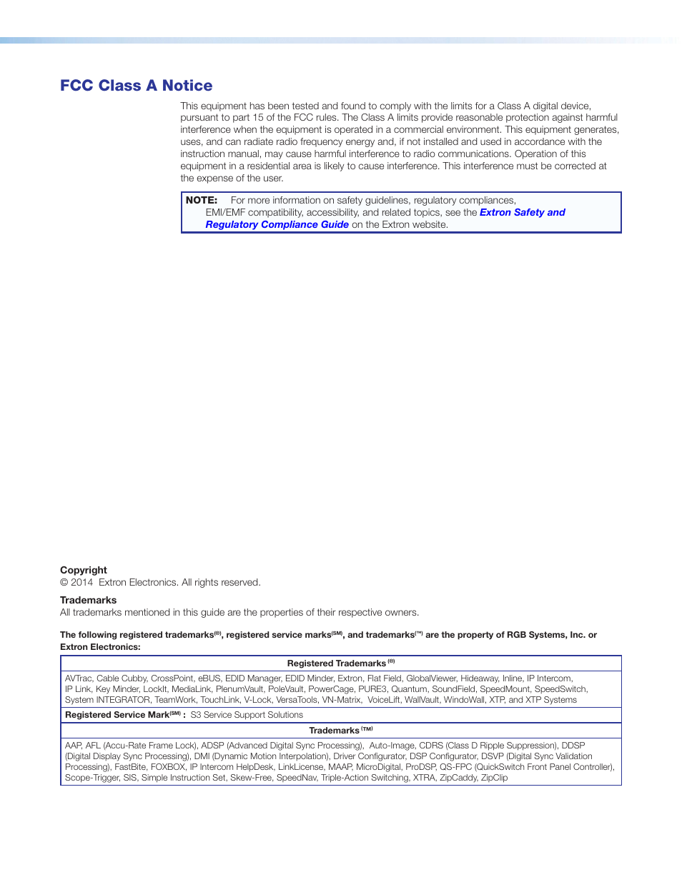 Fcc class a notice, Preliminary | Extron Electronics IPCP Pro Series User Guide User Manual | Page 3 / 47