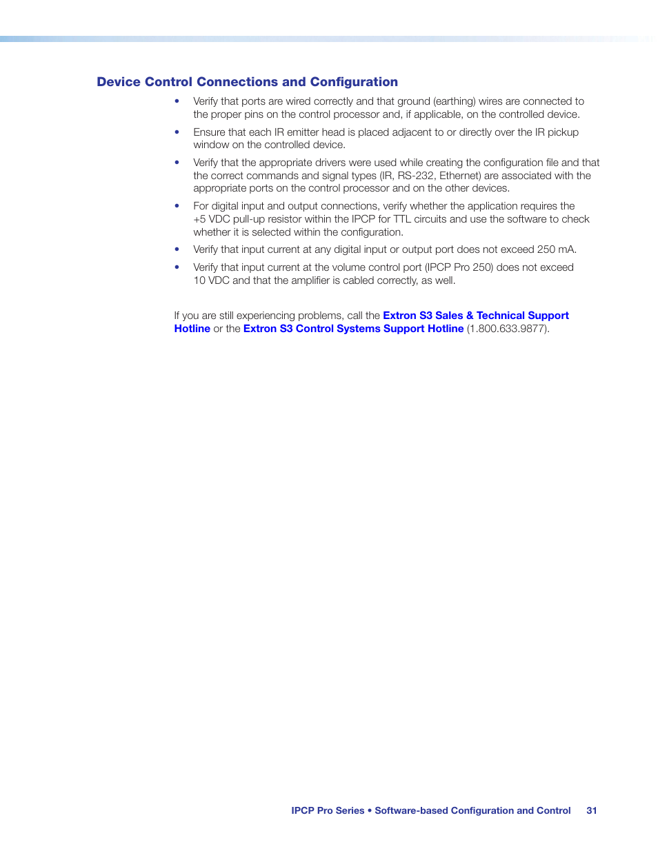 Device control connections and configuration, Device control connections and, Configuration | Preliminary | Extron Electronics IPCP Pro Series User Guide User Manual | Page 37 / 47