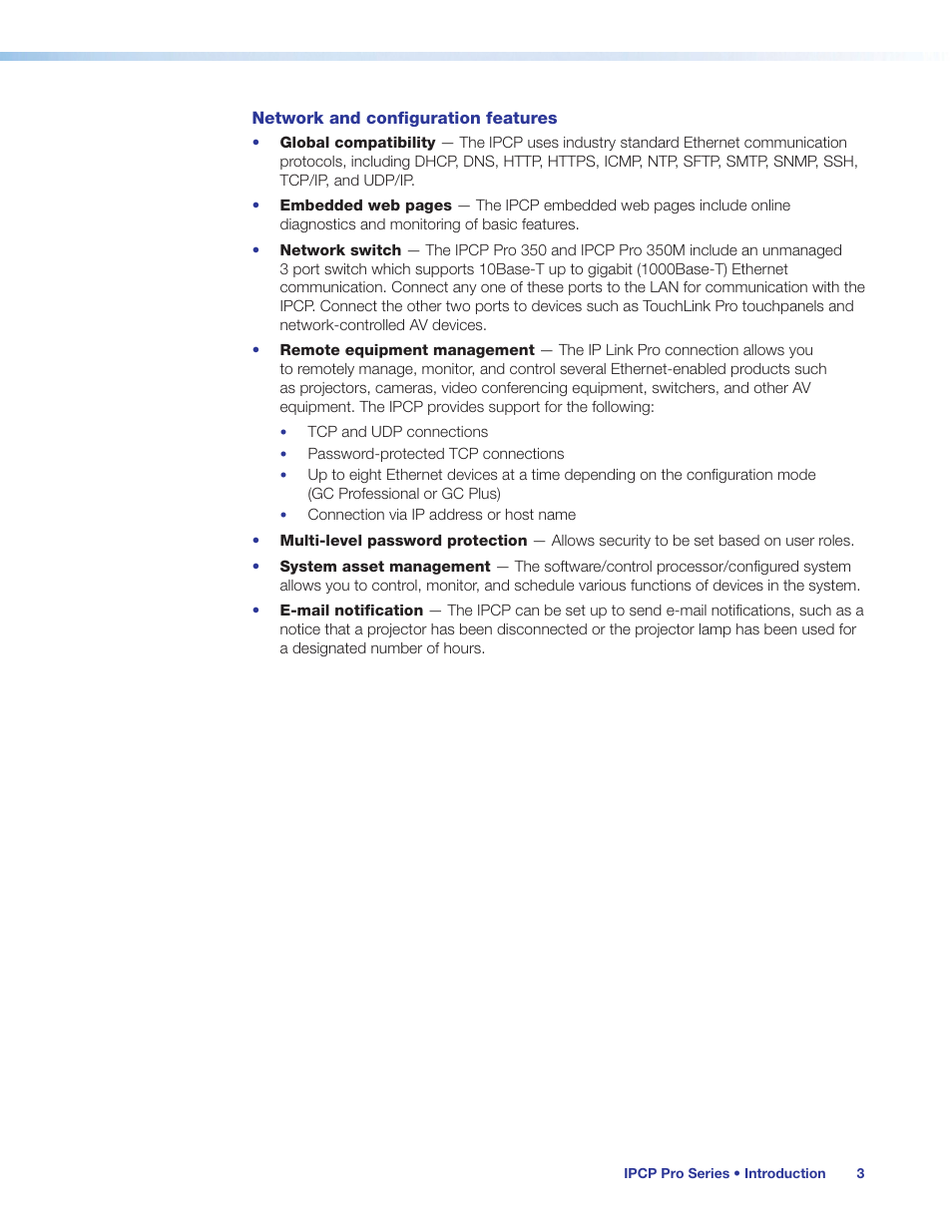 Preliminary | Extron Electronics IPCP Pro Series User Guide User Manual | Page 9 / 47