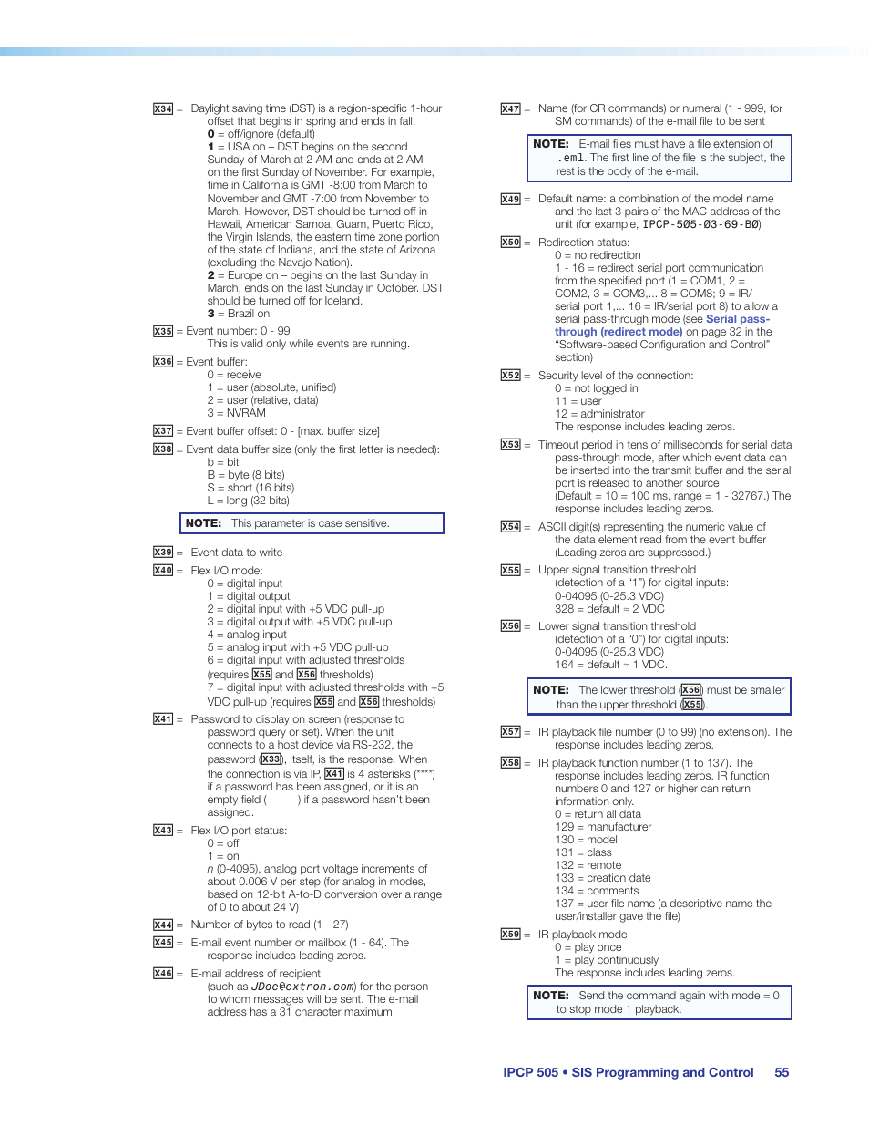 Extron Electronics IPCP 505 User Guide User Manual | Page 61 / 96