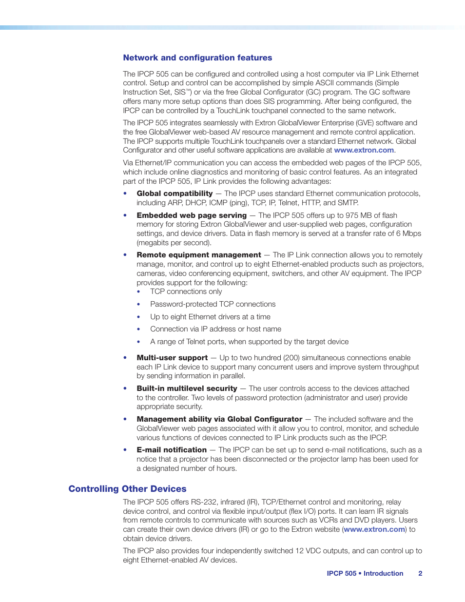 Controlling other devices | Extron Electronics IPCP 505 User Guide User Manual | Page 8 / 96