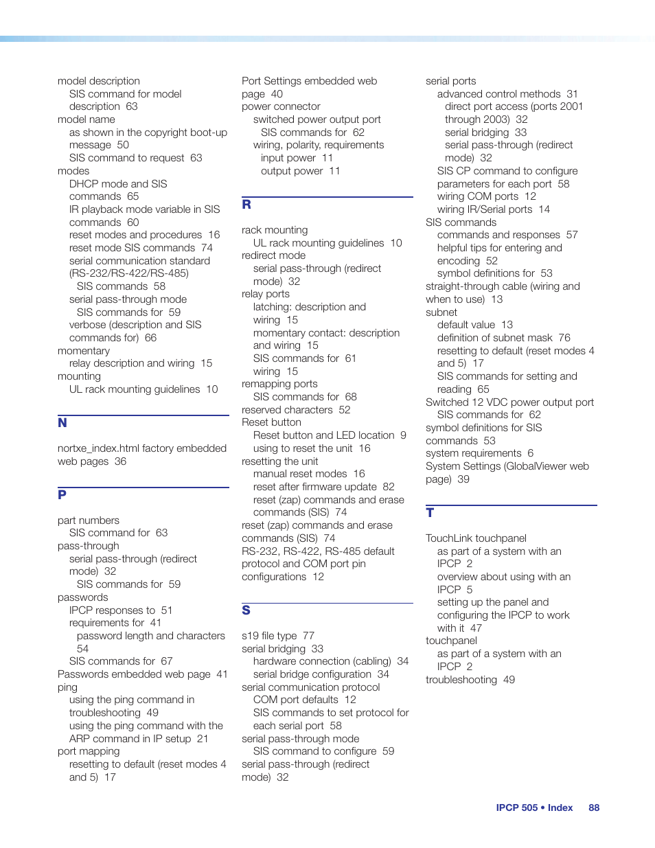 Extron Electronics IPCP 505 User Guide User Manual | Page 94 / 96