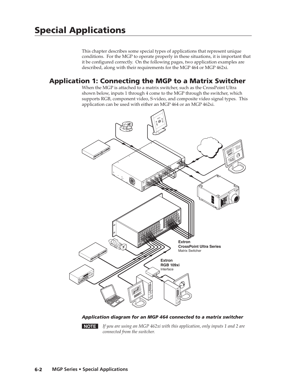 Preliminar y, Special applications | Extron Electronics MGP 462xi Series User Manual | Page 124 / 146