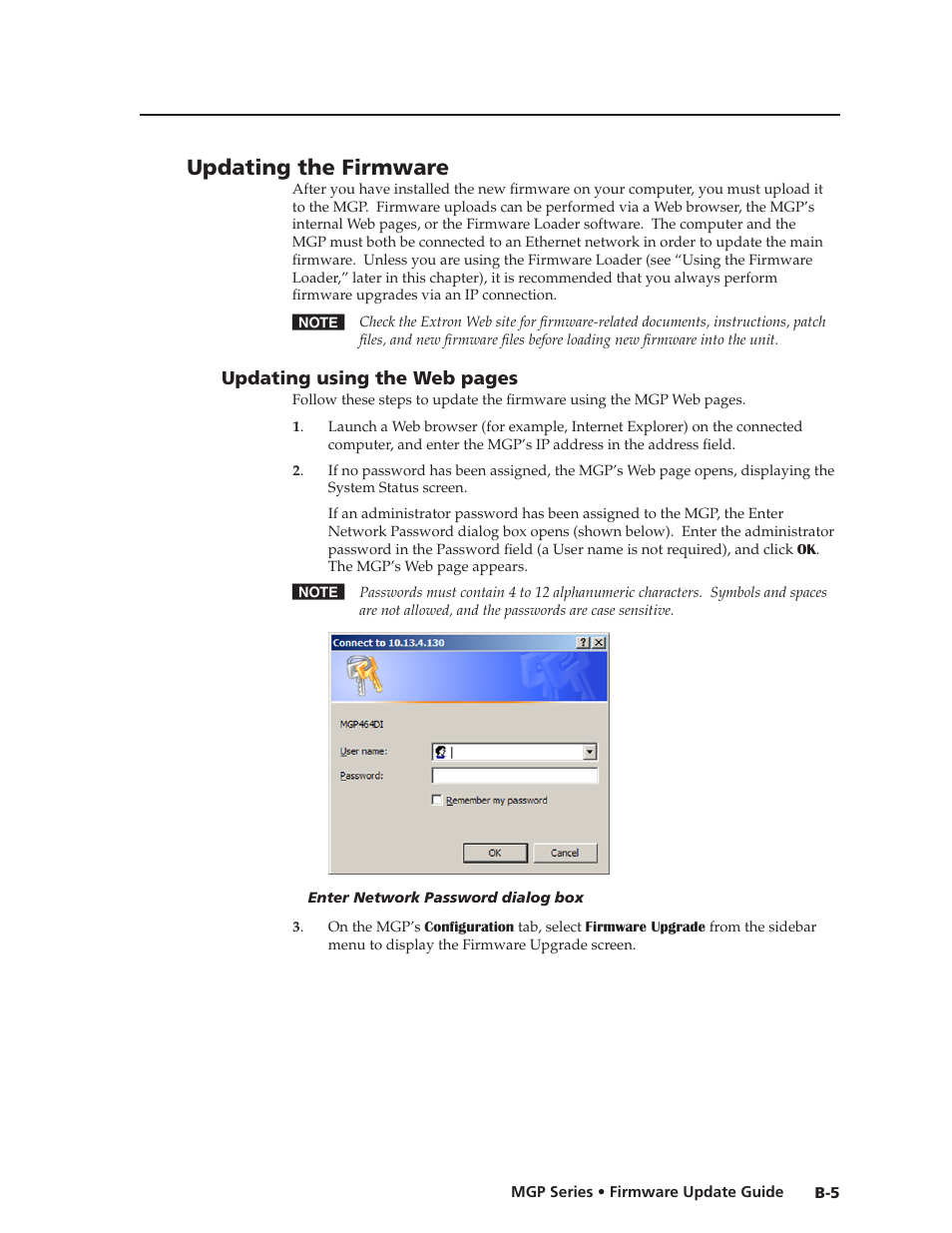 Updating the firmware, Updating using the web pages, Preliminar y | Extron Electronics MGP 462xi Series User Manual | Page 139 / 146