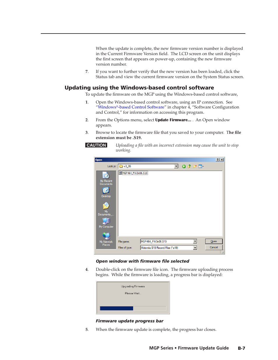 Updating using the windows-based control software, Preliminar y | Extron Electronics MGP 462xi Series User Manual | Page 141 / 146
