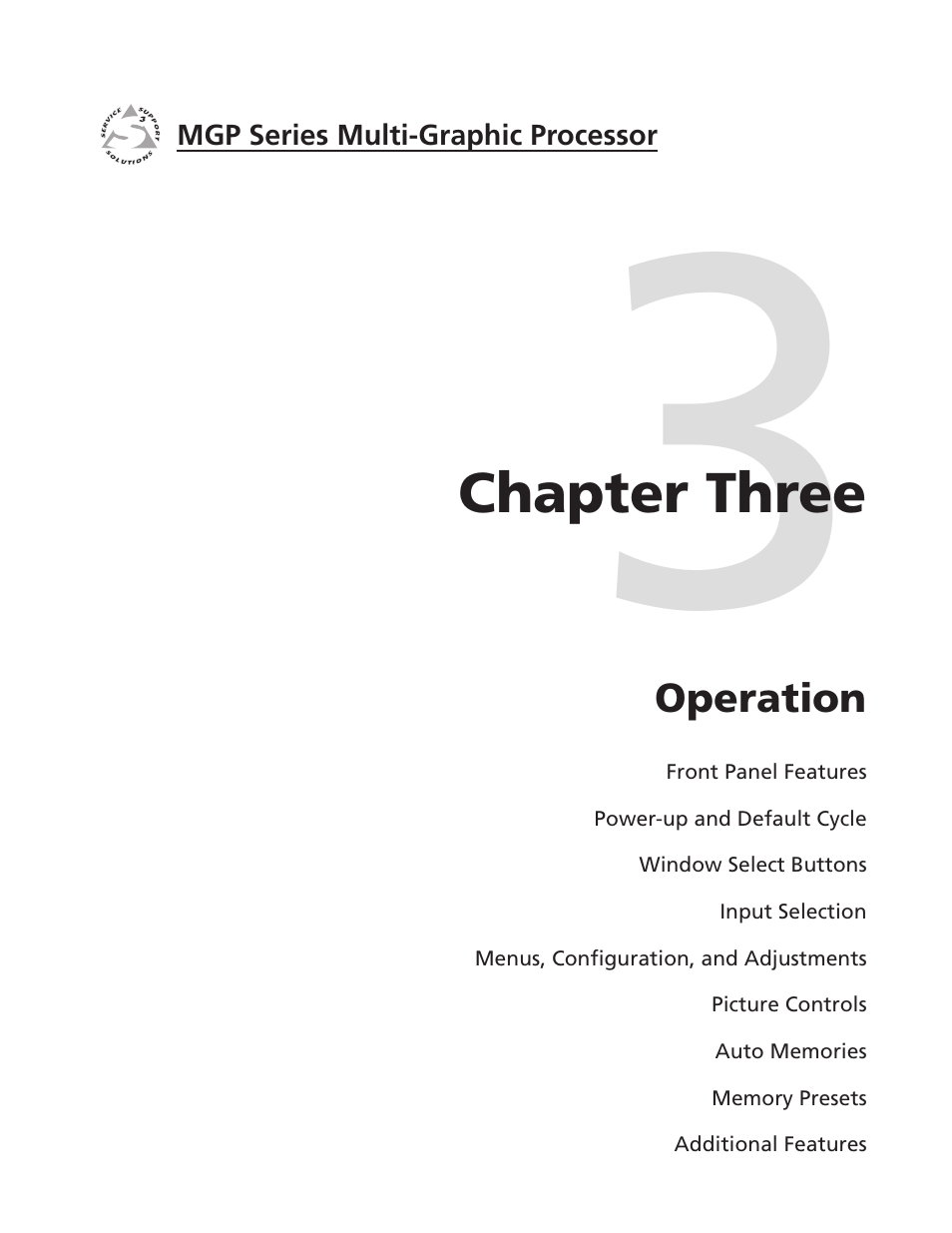 Chapter three, Operation, Chapter three • operation | Extron Electronics MGP 462xi Series User Manual | Page 23 / 146