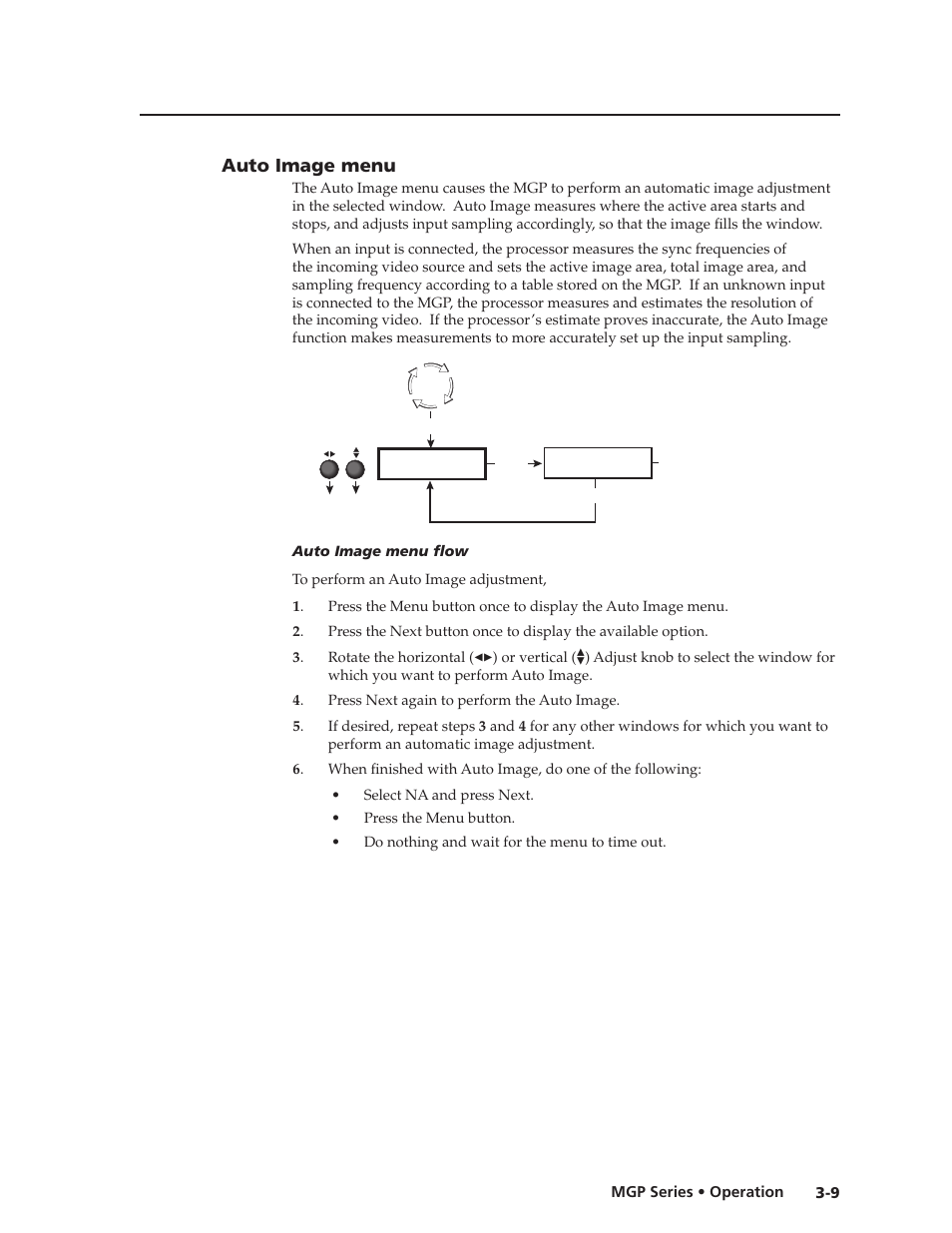 Auto image menu, Auto image menu, Preliminar y | Extron Electronics MGP 462xi Series User Manual | Page 31 / 146