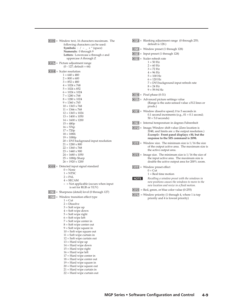 Preliminar y | Extron Electronics MGP 462xi Series User Manual | Page 61 / 146