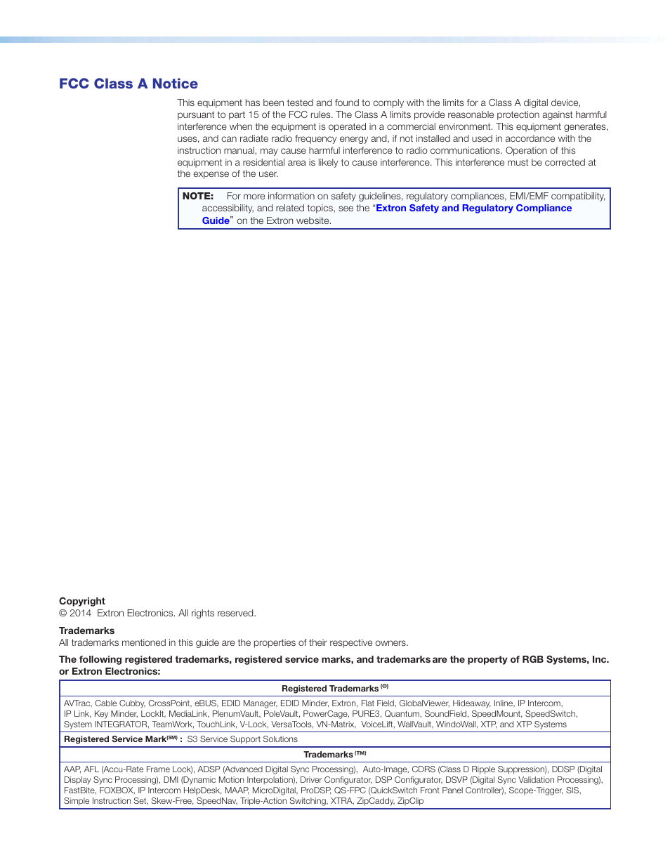 Fda/iec 60825-1 requirements, Fcc class a notice | Extron Electronics MGP Pro Series User Guide User Manual | Page 3 / 123