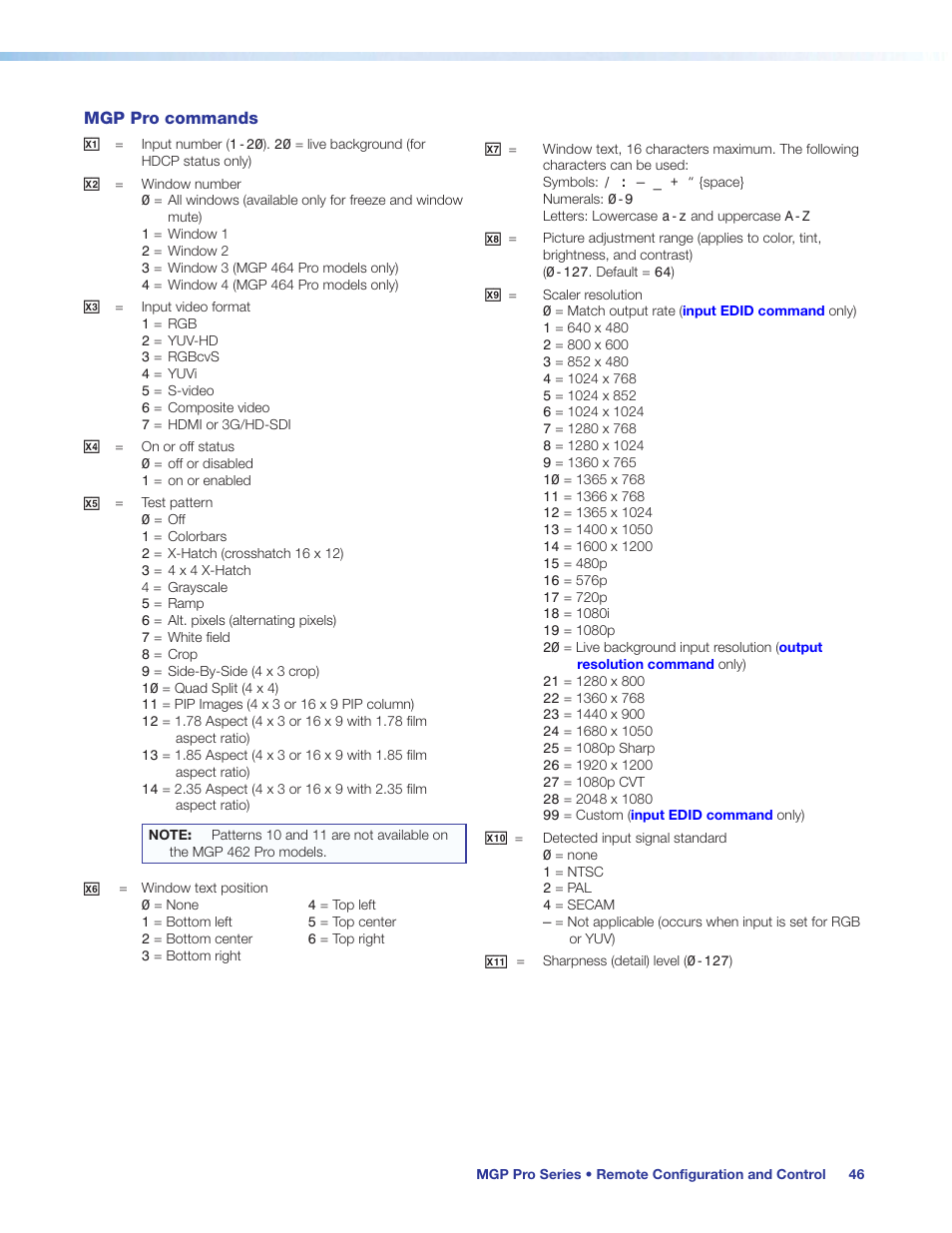 Extron Electronics MGP Pro Series User Guide User Manual | Page 52 / 123