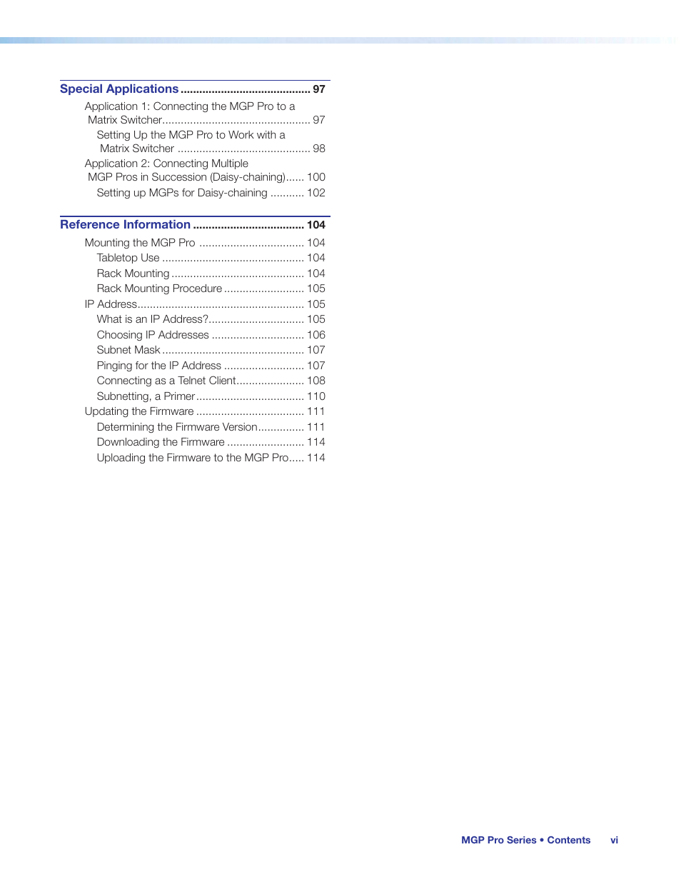 Extron Electronics MGP Pro Series User Guide User Manual | Page 6 / 123