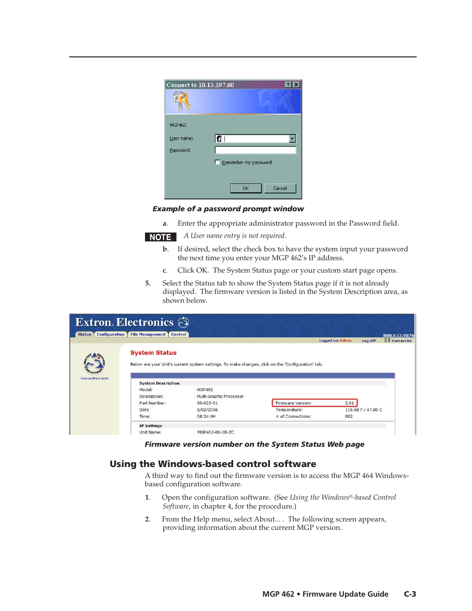 Using the windows-based control software | Extron Electronics MGP 462D User Manual | Page 123 / 130