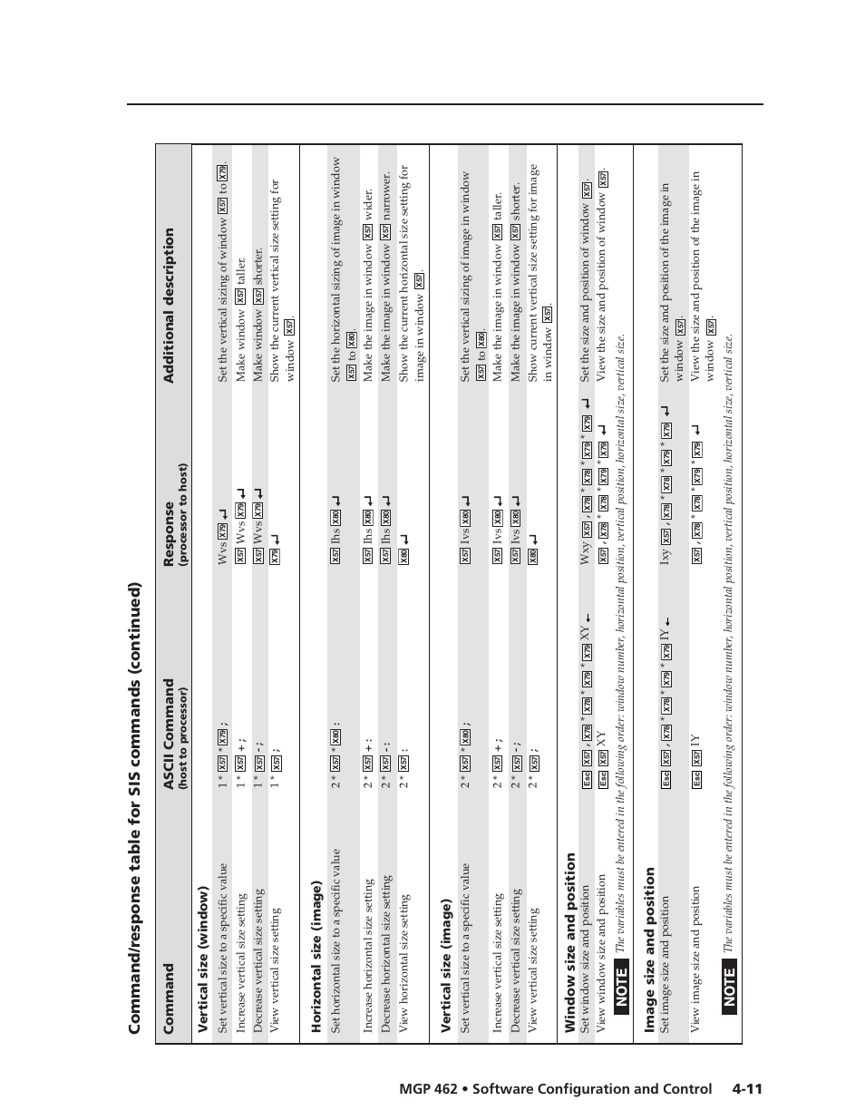Vertical size (window), Horizontal size (image), Vertical size (image) | Window size and position, Image size and position | Extron Electronics MGP 462D User Manual | Page 59 / 130