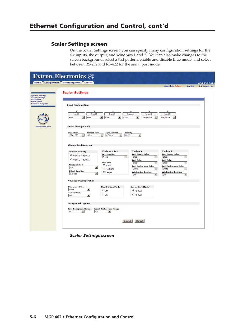 Ethernet configuration and control, cont’d | Extron Electronics MGP 462D User Manual | Page 90 / 130