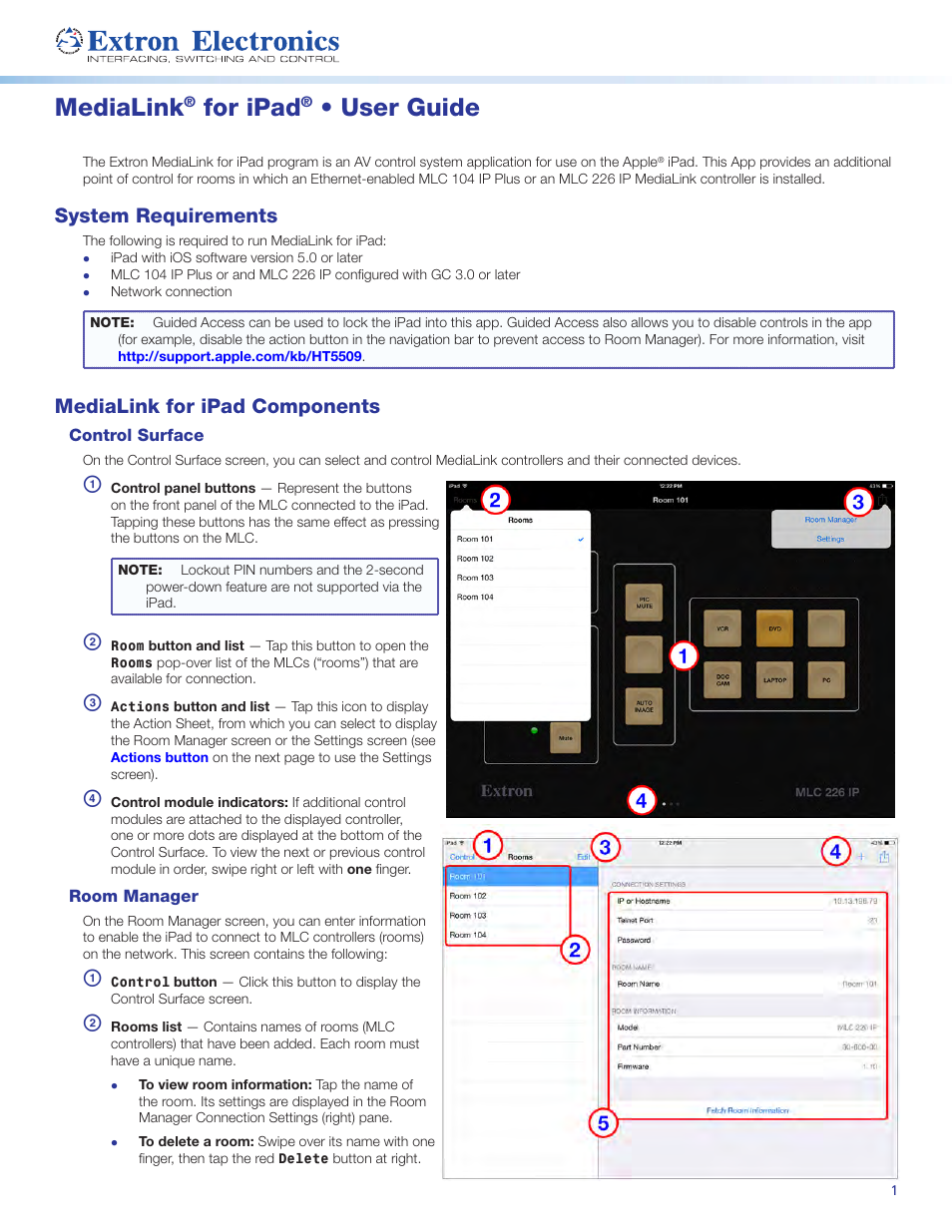 Extron Electronics MediaLink for iPad User Guide User Manual | 2 pages