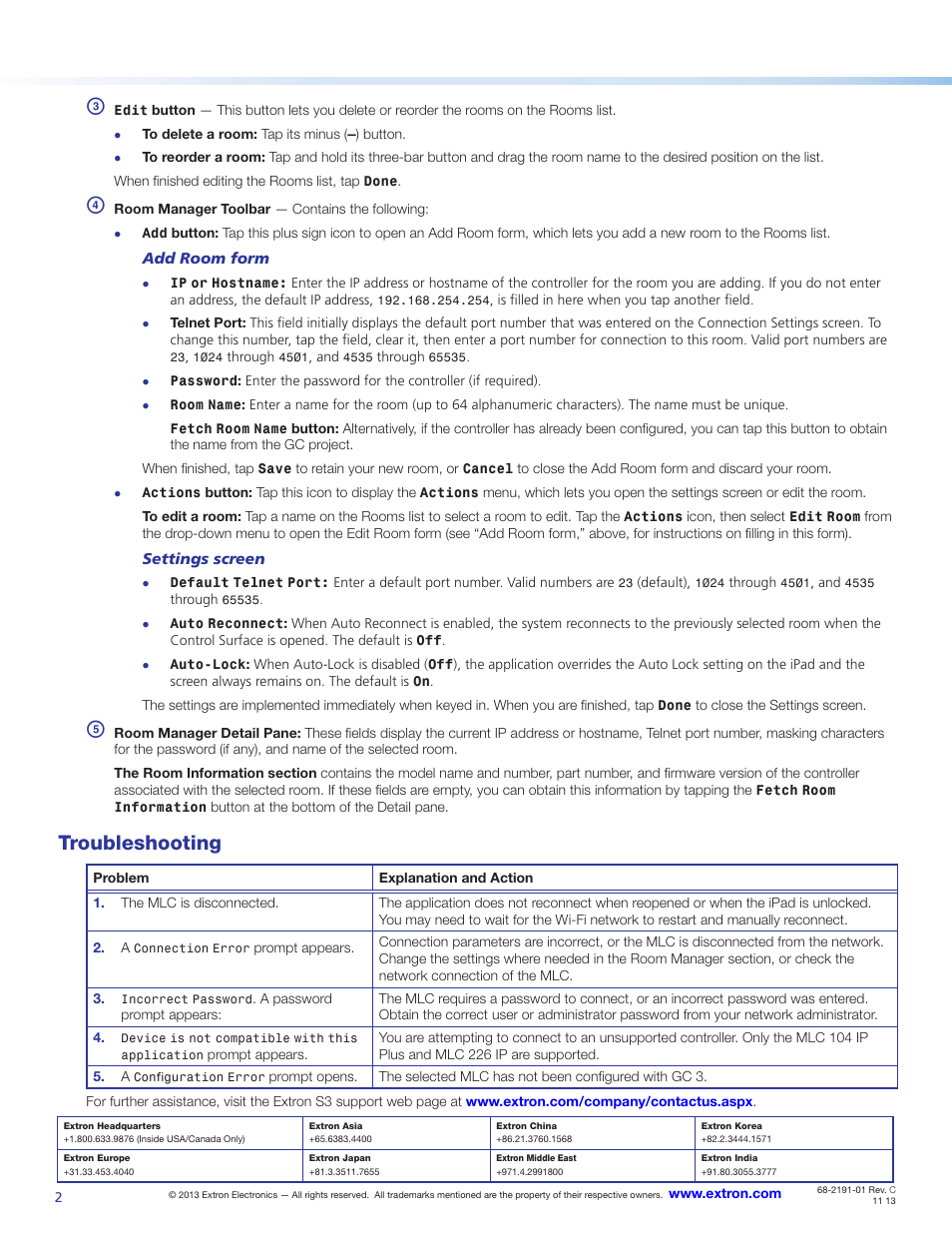 Troubleshooting | Extron Electronics MediaLink for iPad User Guide User Manual | Page 2 / 2