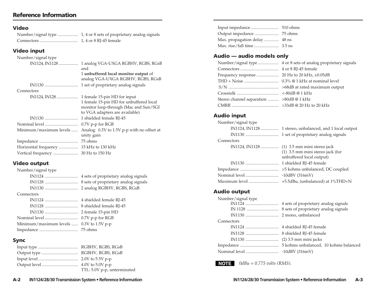 Reference information cont’d, Reference information | Extron Electronics IN1130 User’s Manual User Manual | Page 14 / 17