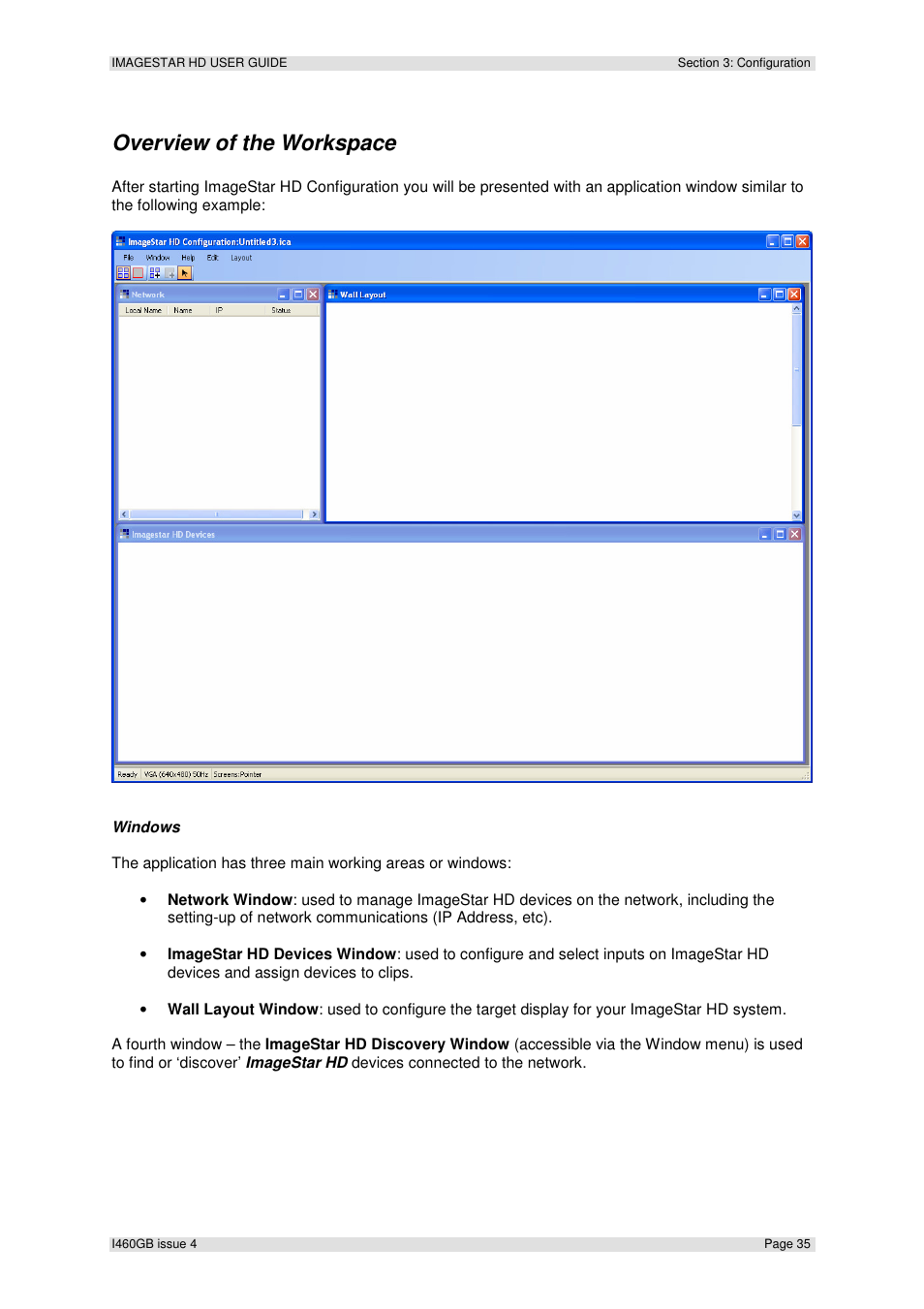 Overview of the workspace | Extron Electronics ImageStar HD User Manual | Page 35 / 90