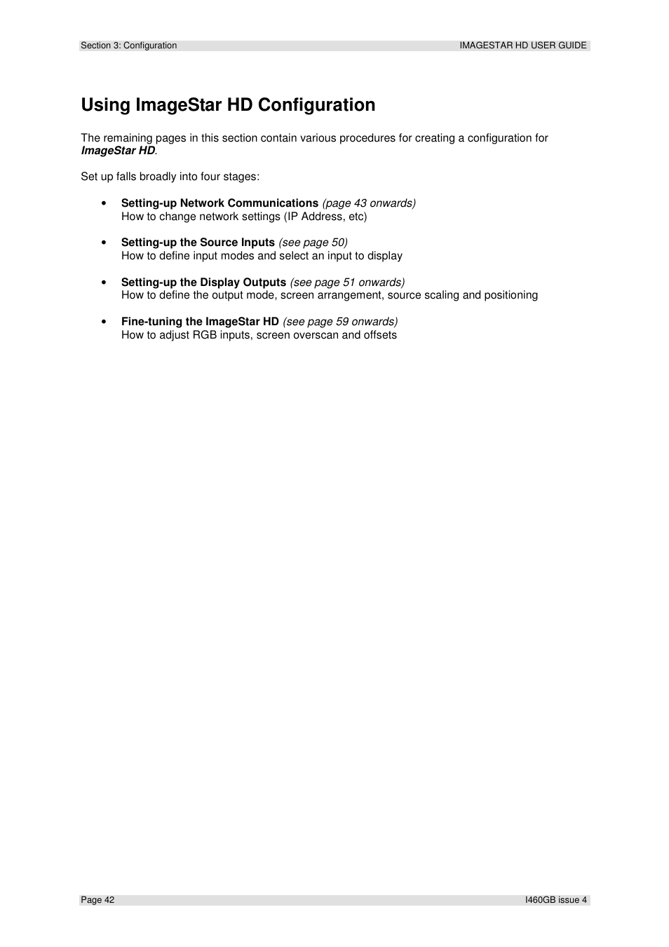 Using imagestar hd configuration | Extron Electronics ImageStar HD User Manual | Page 42 / 90