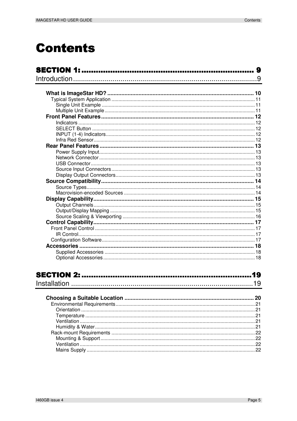 Extron Electronics ImageStar HD User Manual | Page 5 / 90