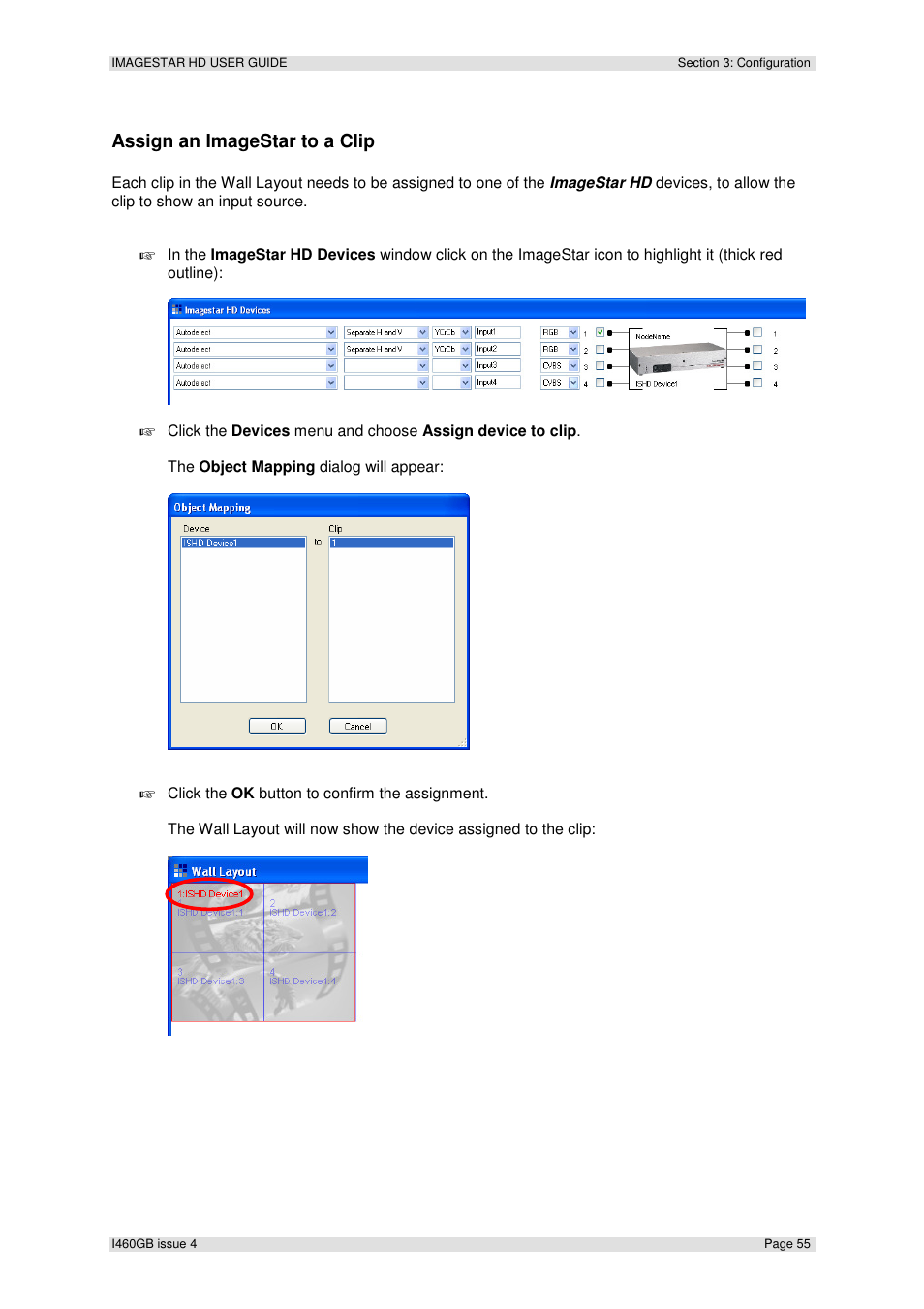 Assign an imagestar to a clip | Extron Electronics ImageStar HD User Manual | Page 55 / 90