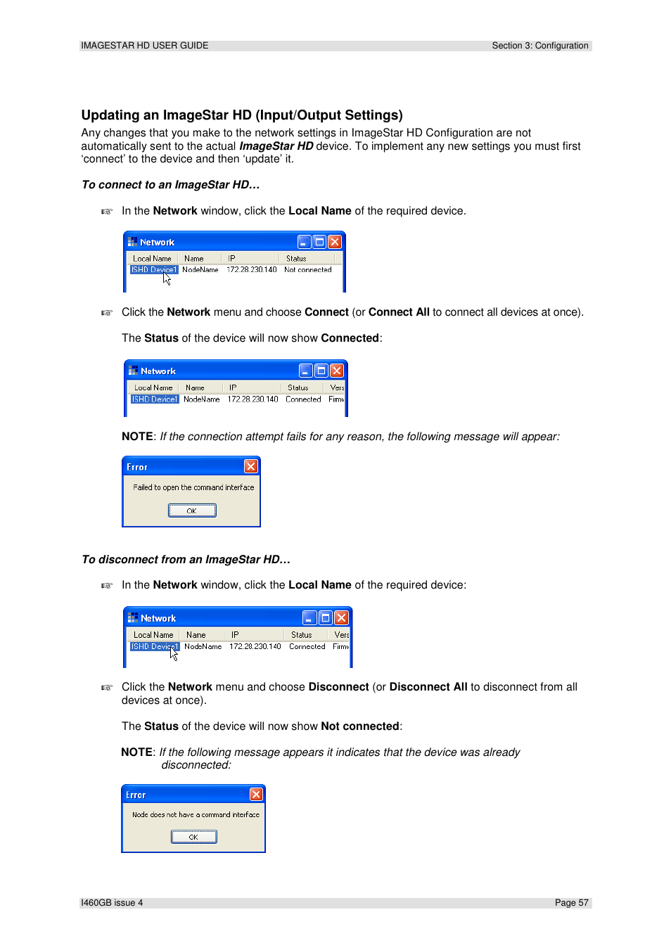 Updating an imagestar hd (input/output settings) | Extron Electronics ImageStar HD User Manual | Page 57 / 90