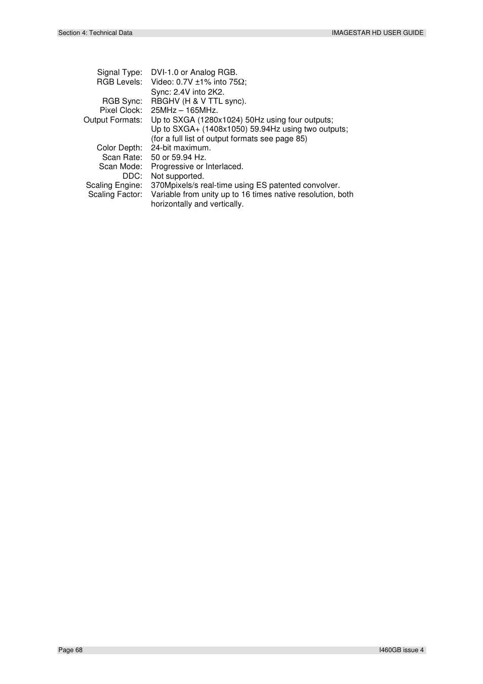 Extron Electronics ImageStar HD User Manual | Page 68 / 90