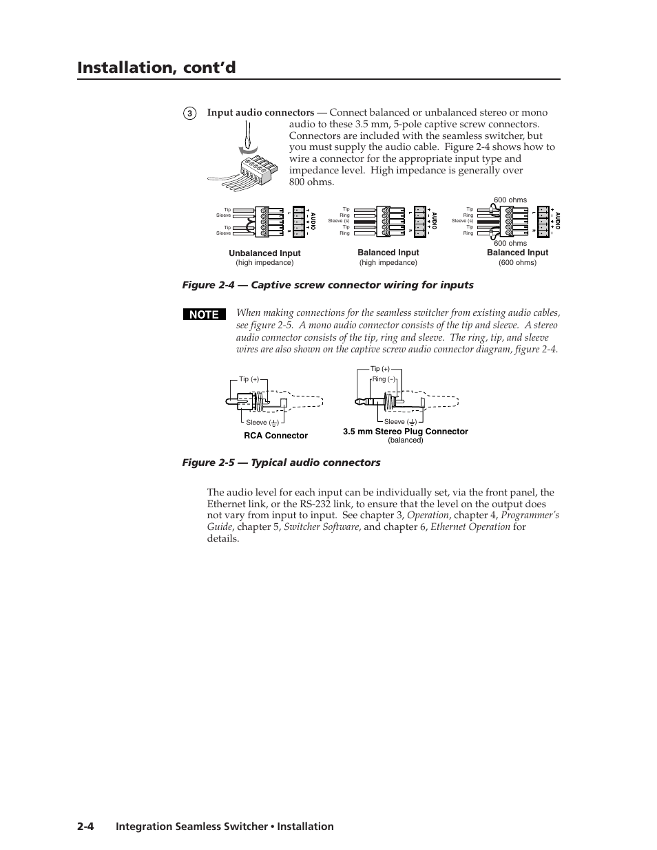 Installation, cont’d, Integration seamless switcher • installation 2-4 | Extron Electronics ISS 108 User Manual | Page 18 / 104