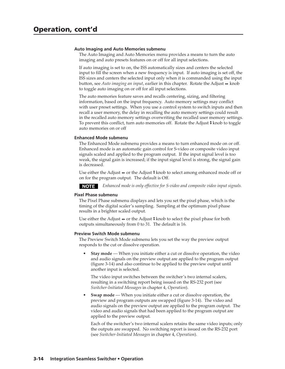 Operation, cont’d | Extron Electronics ISS 108 User Manual | Page 36 / 104