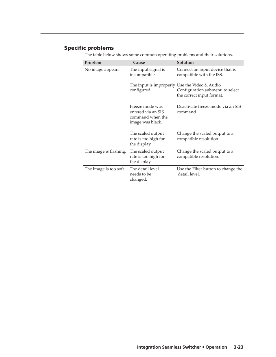 Specific problems | Extron Electronics ISS 108 User Manual | Page 45 / 104