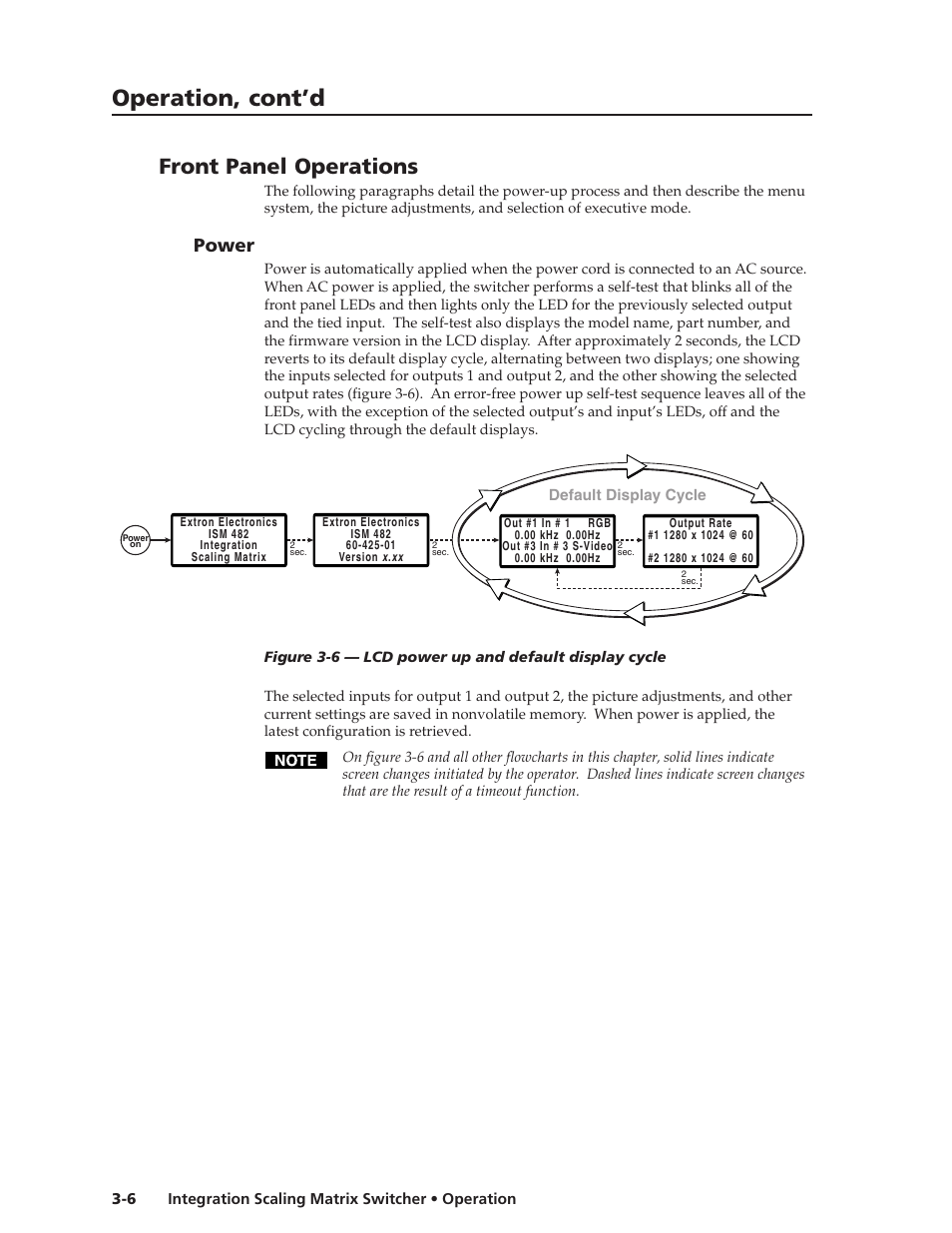 Operation, cont’d, Front panel operations, Power | Extron Electronics ISM 182 User Manual | Page 28 / 96