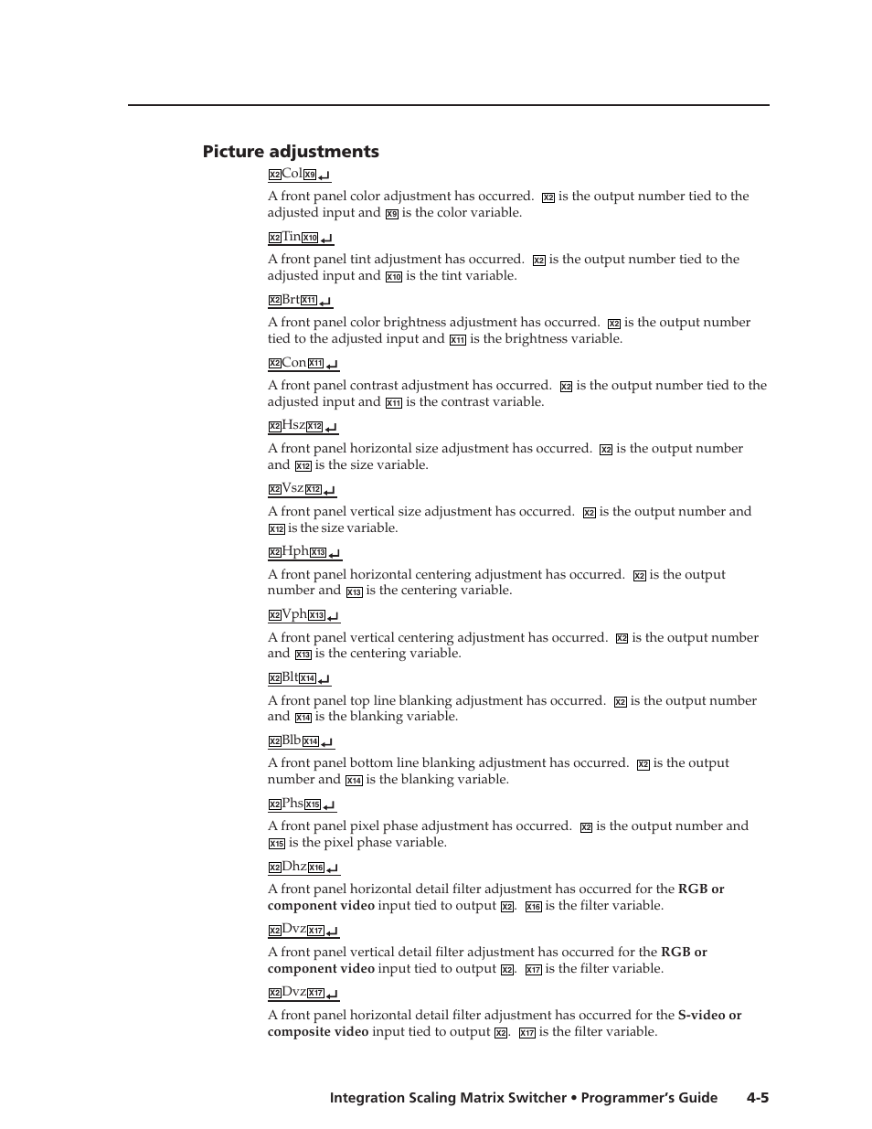 Picture adjustments | Extron Electronics ISM 182 User Manual | Page 49 / 96