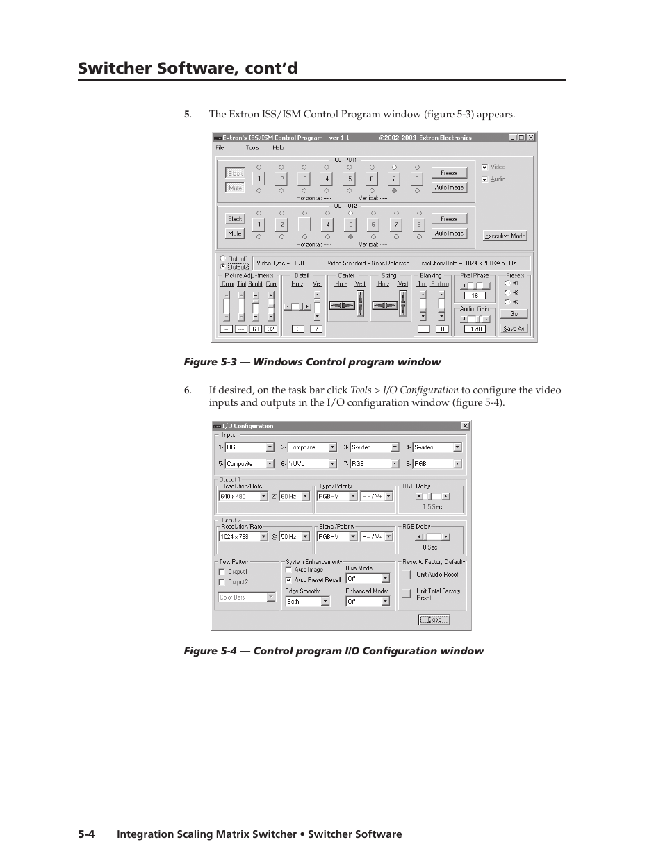 Switcher software, cont’d | Extron Electronics ISM 182 User Manual | Page 64 / 96