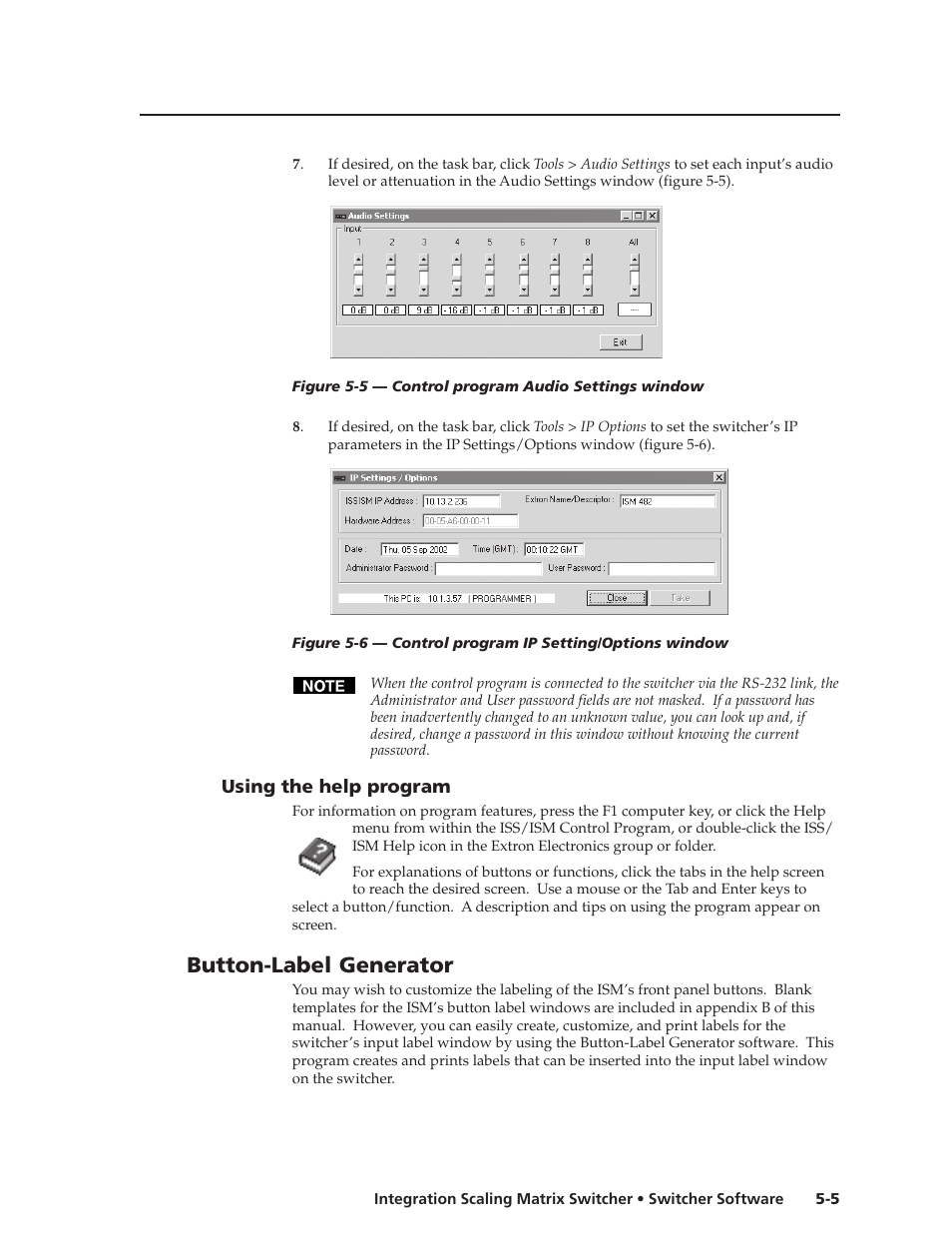 Button-label generator | Extron Electronics ISM 182 User Manual | Page 65 / 96