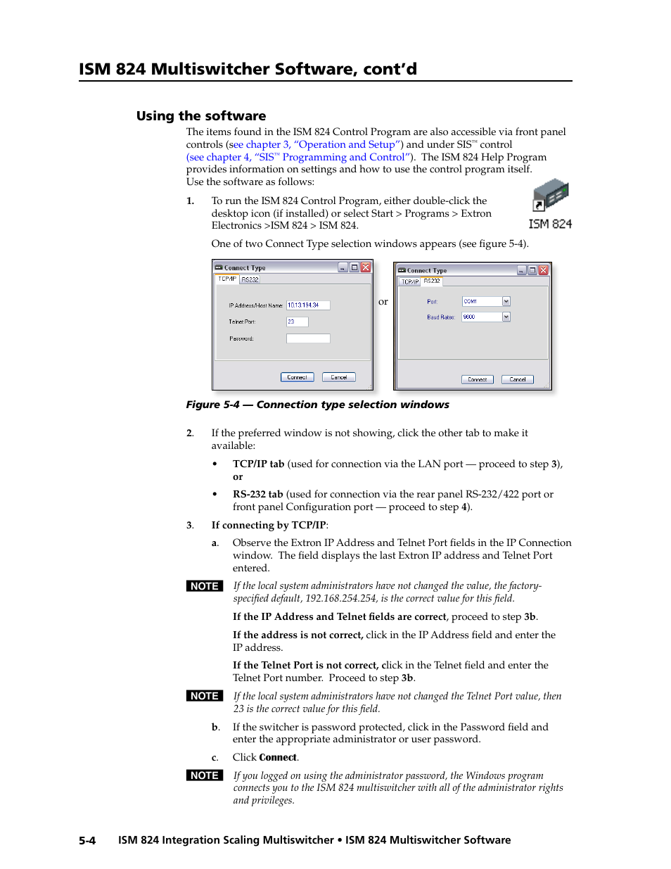 Using the software, Using the software -4, Ism 824 multiswitcher software, cont’d | Extron Electronics ISM 824 User Manual | Page 116 / 180