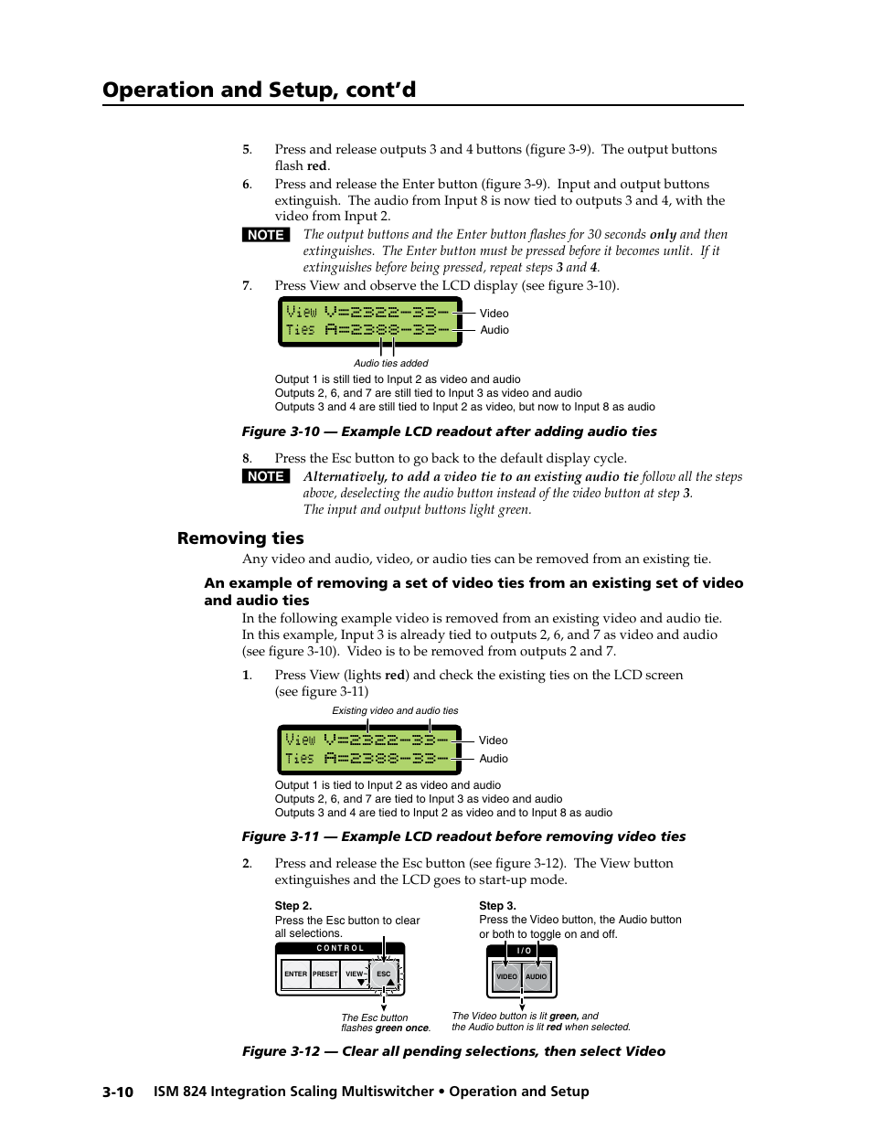 Removing ties, Removing ties, Operation and setup, cont’d | Extron Electronics ISM 824 User Manual | Page 42 / 180