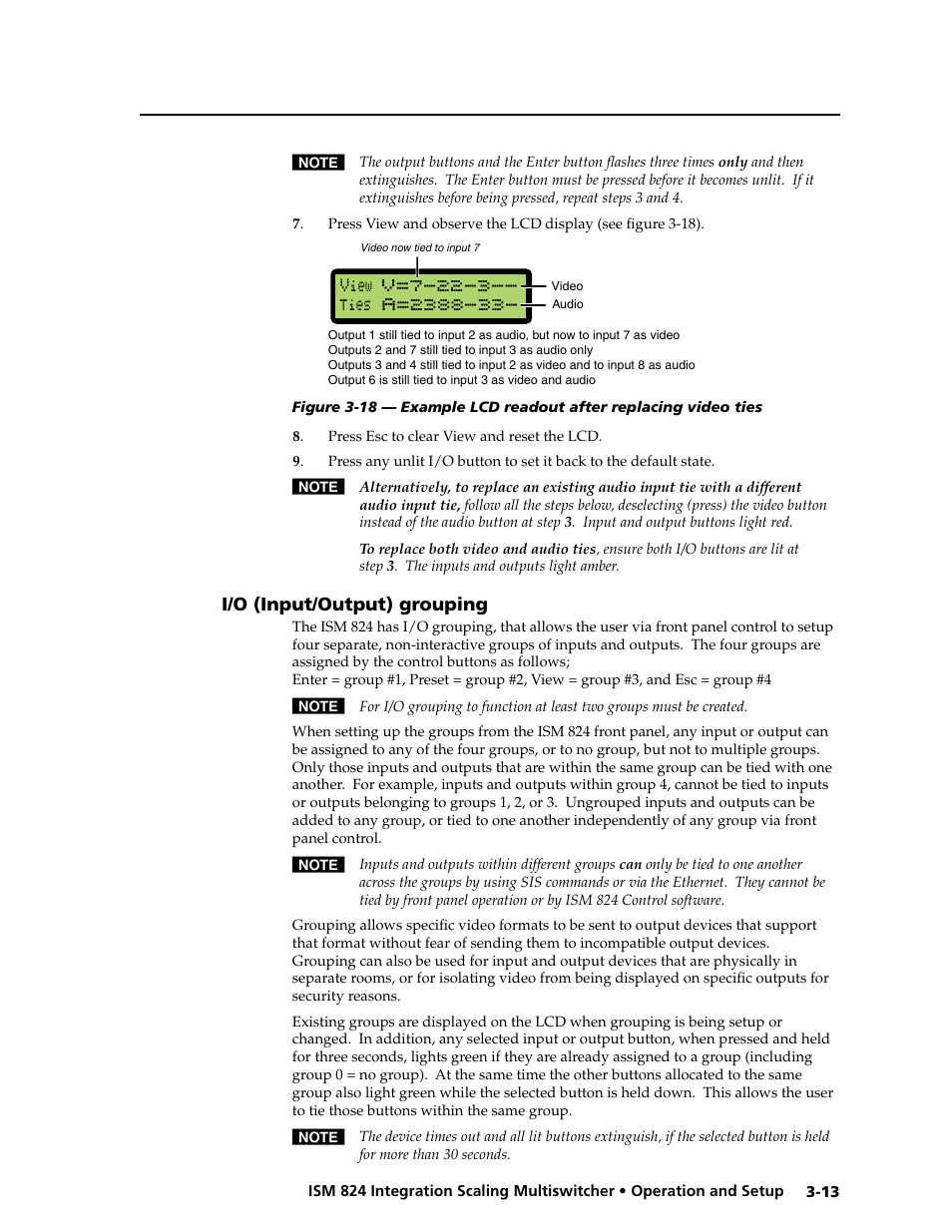 I/o (input/output) grouping, I/o (input/output) grouping | Extron Electronics ISM 824 User Manual | Page 45 / 180