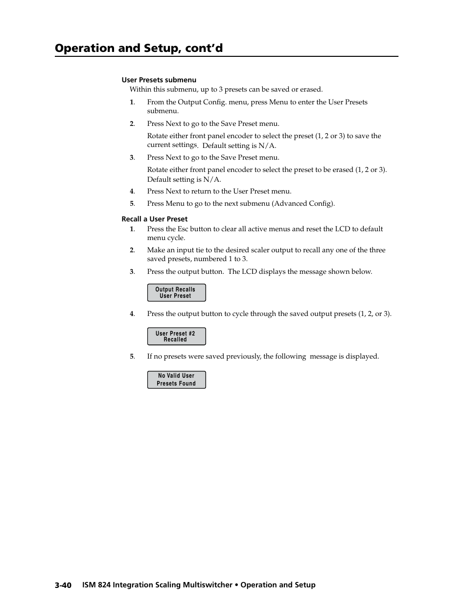 Operation and setup, cont’d | Extron Electronics ISM 824 User Manual | Page 72 / 180