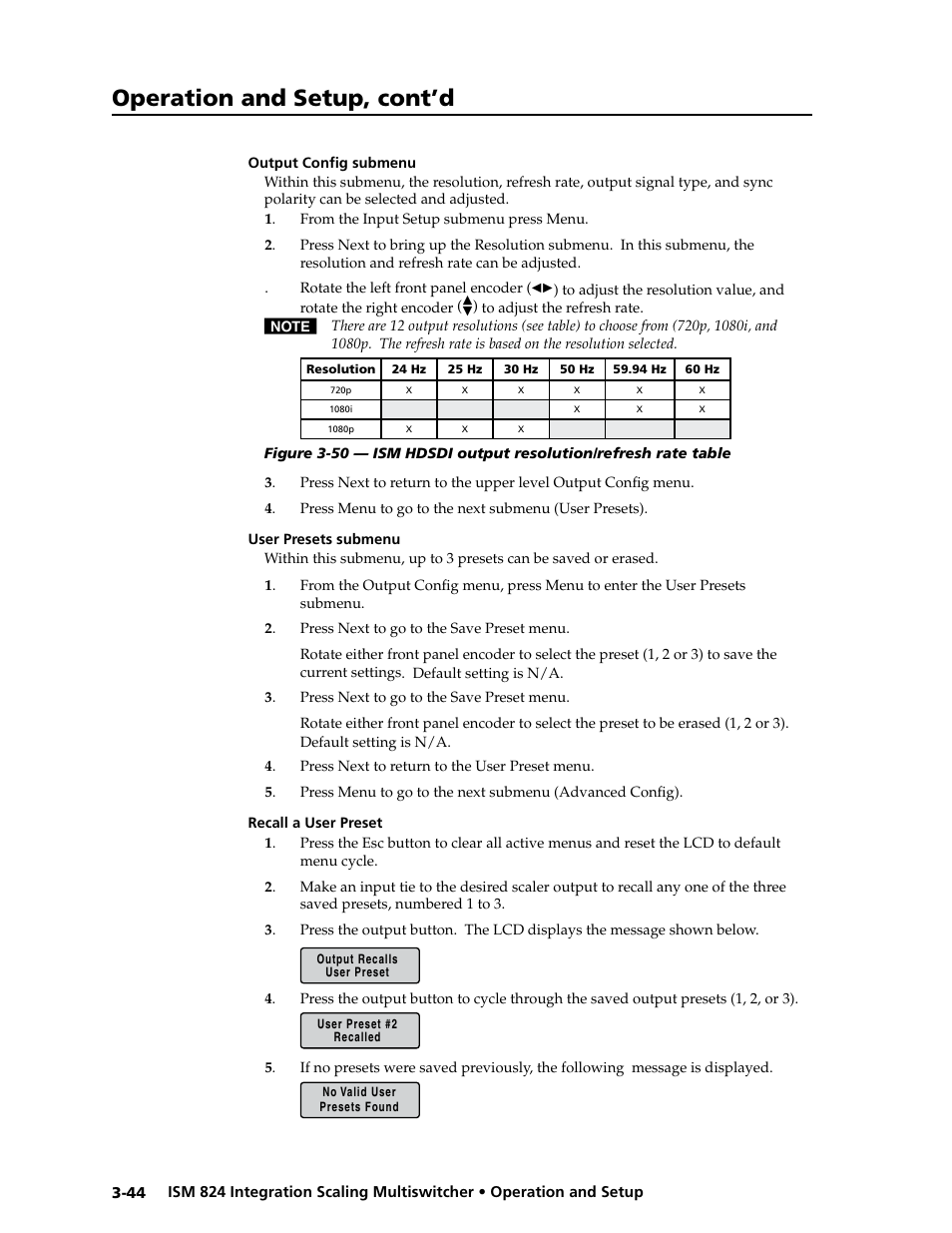 Operation and setup, cont’d | Extron Electronics ISM 824 User Manual | Page 76 / 180
