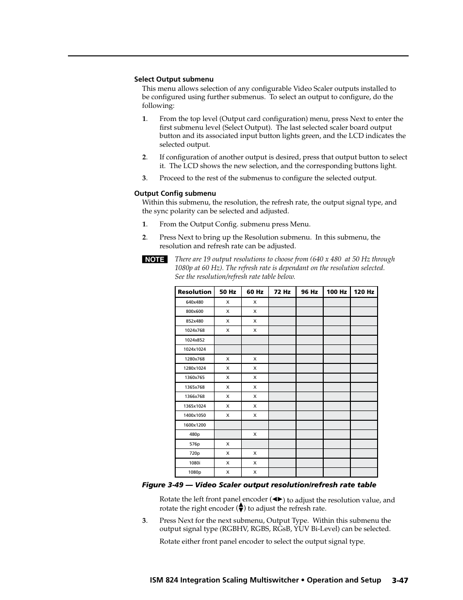 Select output submenu, Output config submenu, Select output submenu | G submenu | Extron Electronics ISM 824 User Manual | Page 79 / 180