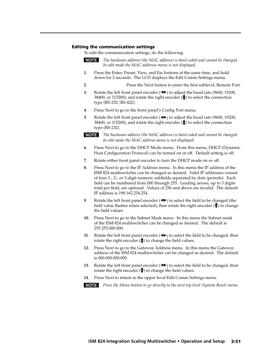 Editing the communication settings, Editing the communications settings | Extron Electronics ISM 824 User Manual | Page 83 / 180