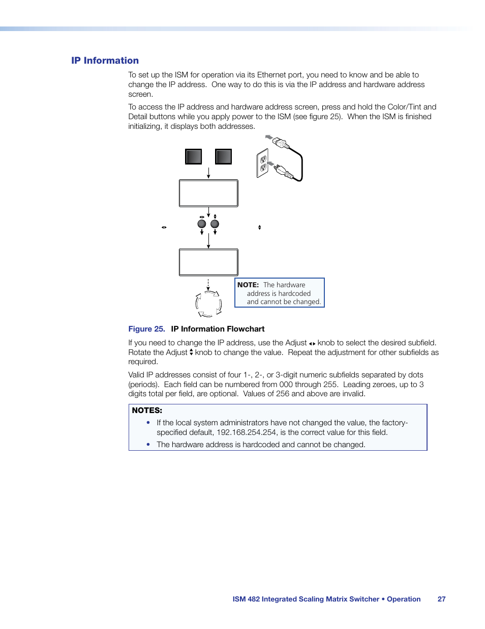 Ip information | Extron Electronics ISM 482 User Manual | Page 33 / 82