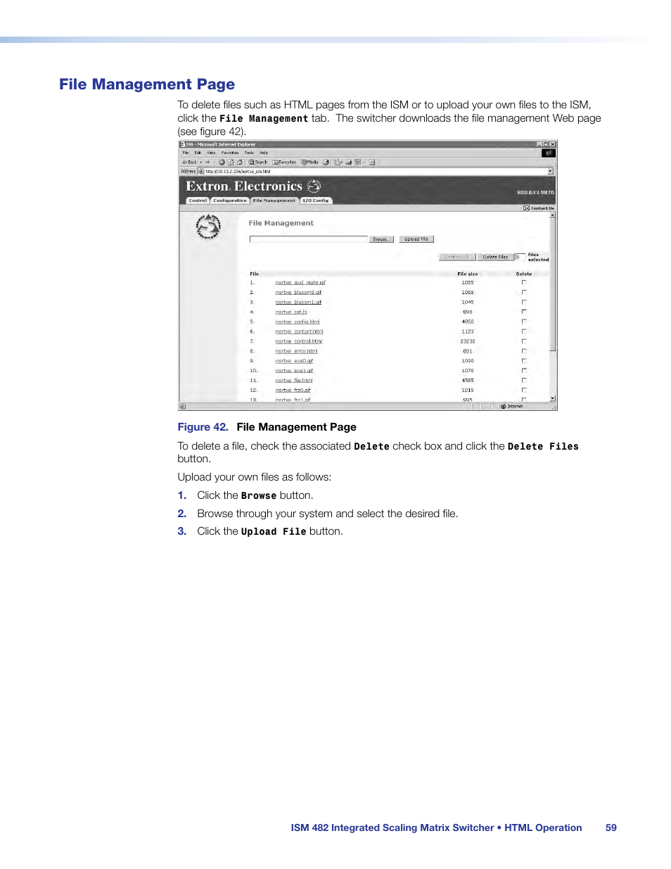 File management page | Extron Electronics ISM 482 User Manual | Page 65 / 82