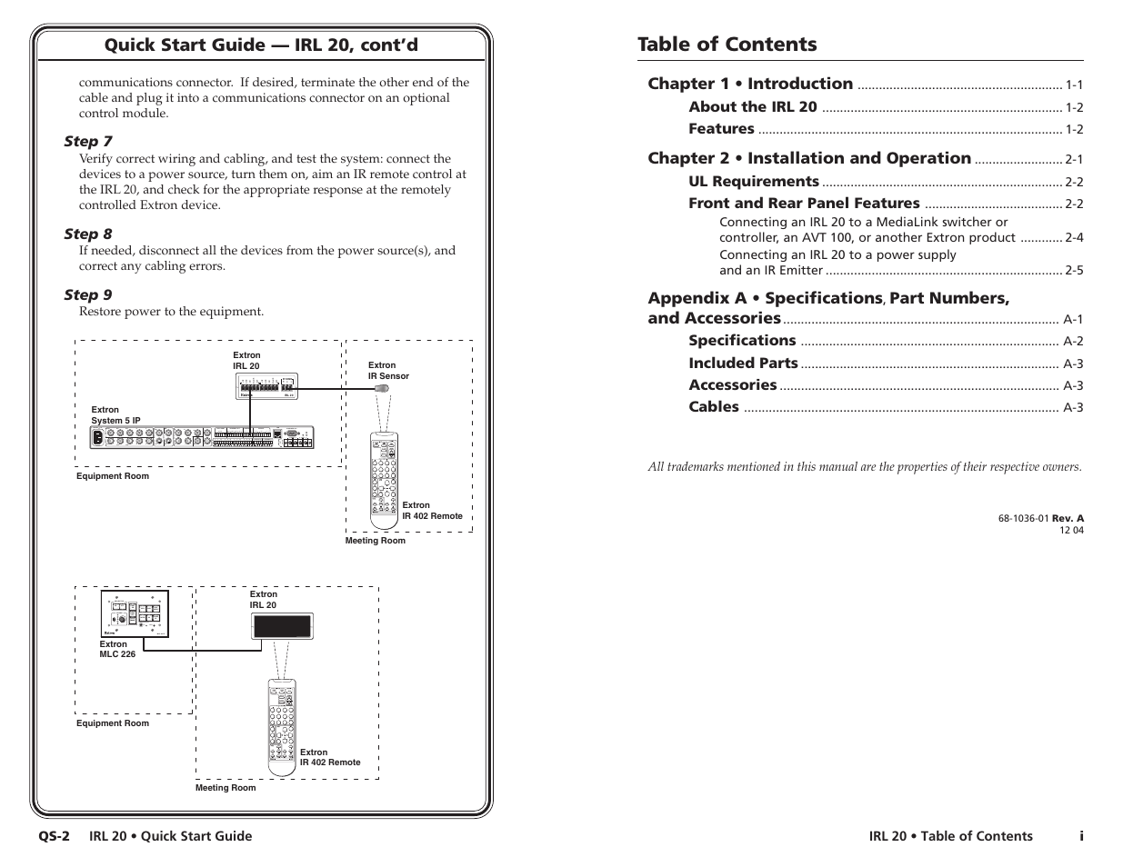 Extron Electronics IRL 20 User Manual | Page 4 / 11