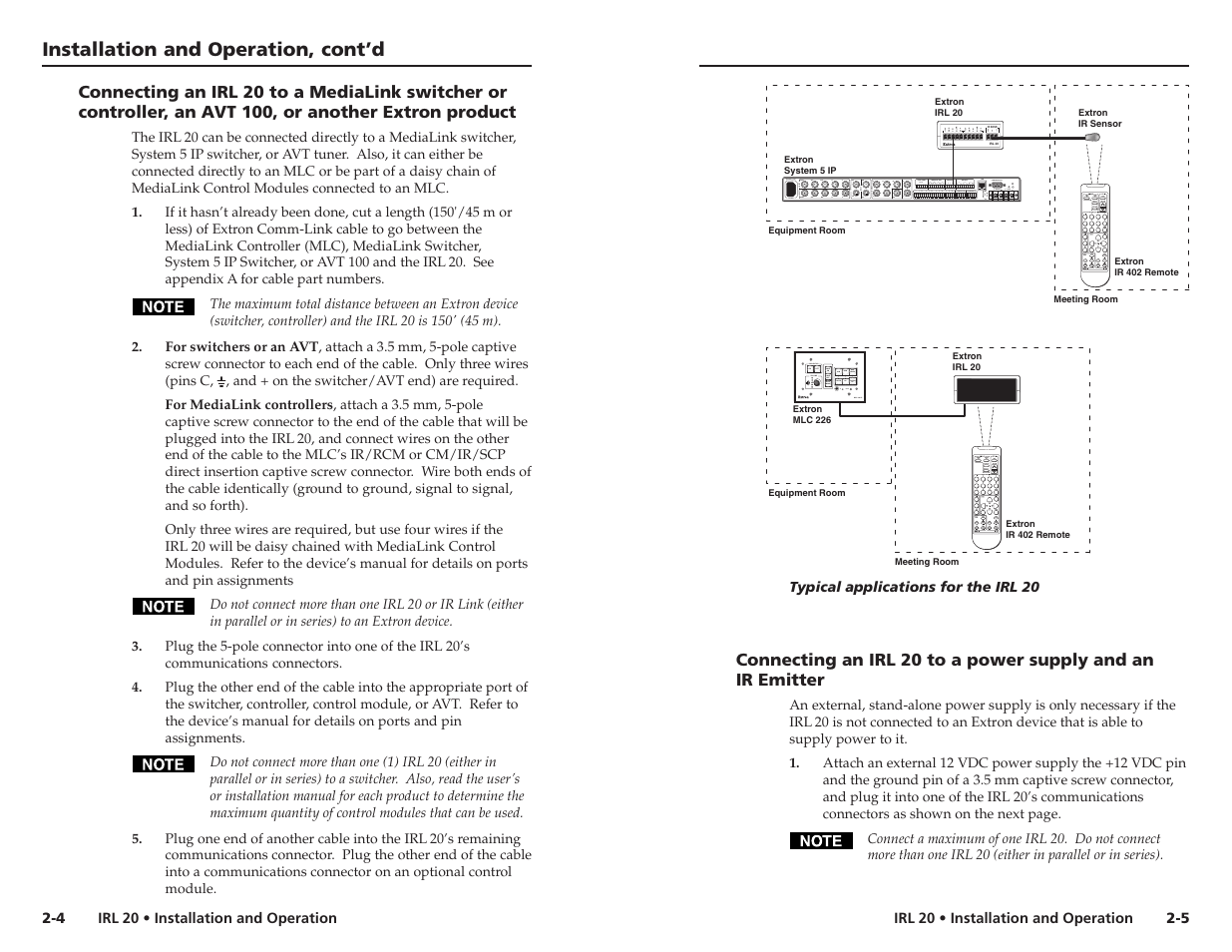 Extron Electronics IRL 20 User Manual | Page 8 / 11