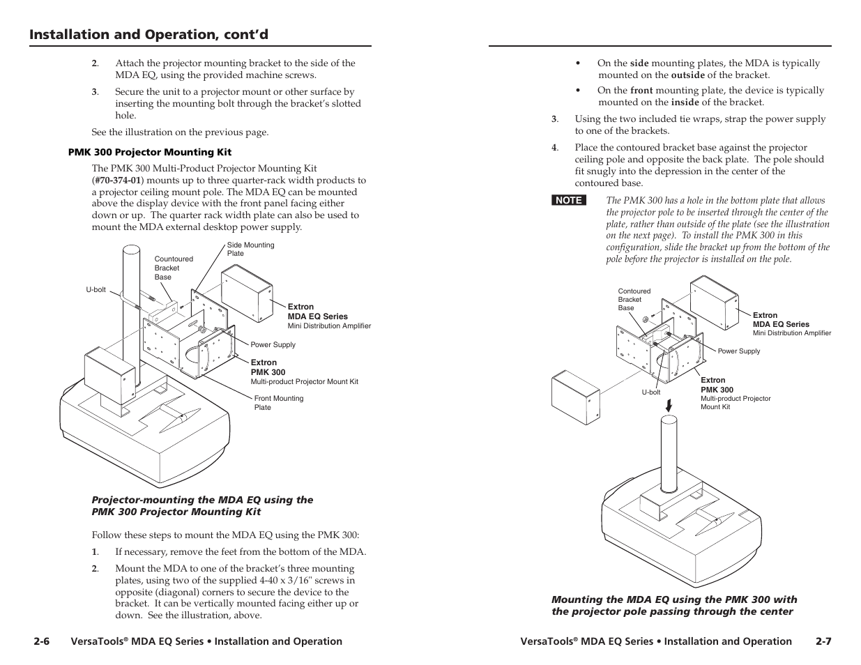 Installation and operation, cont’d | Extron Electronics MDA 4V EQ User’s Manual User Manual | Page 11 / 19