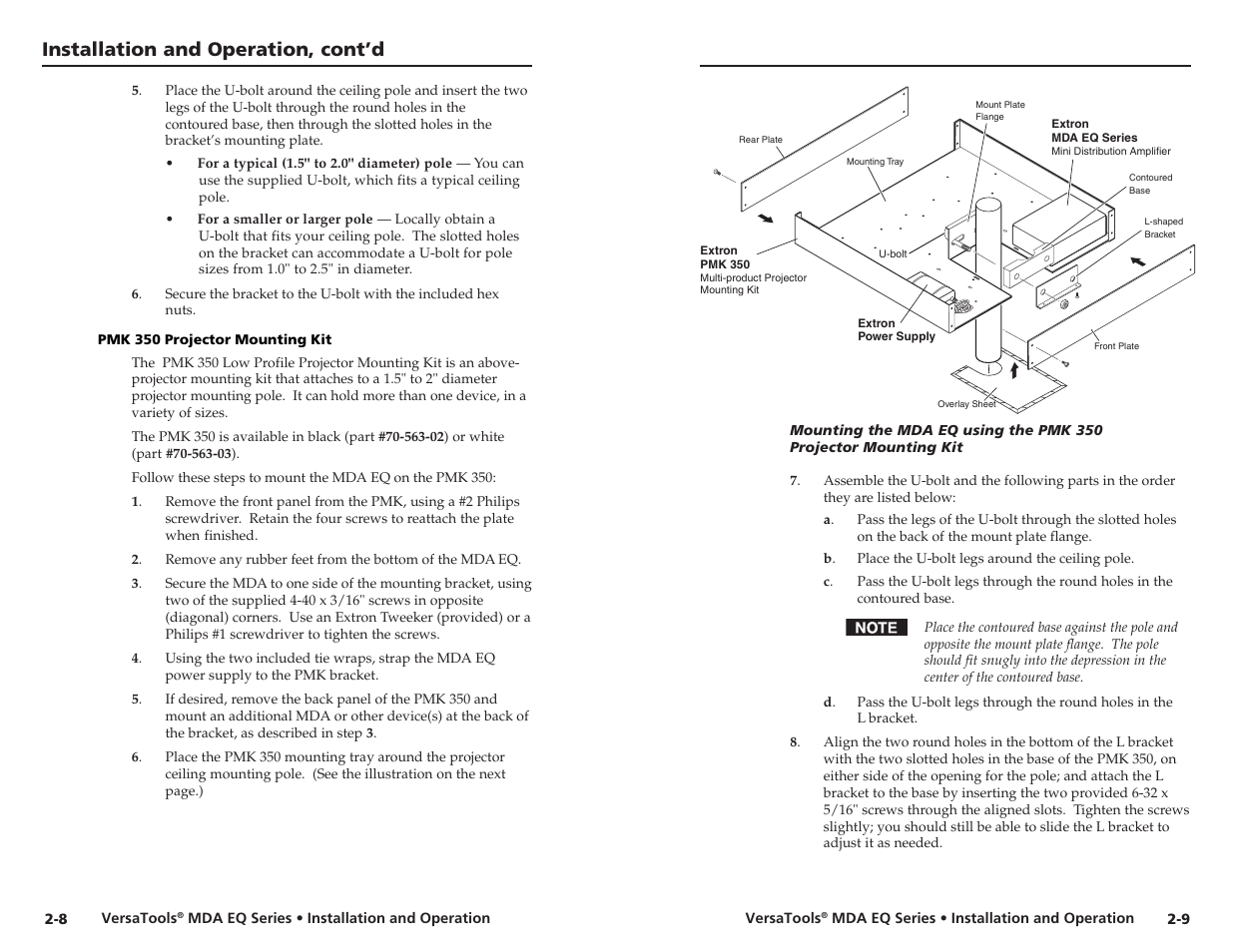 Installation and operation, cont’d | Extron Electronics MDA 4V EQ User’s Manual User Manual | Page 12 / 19
