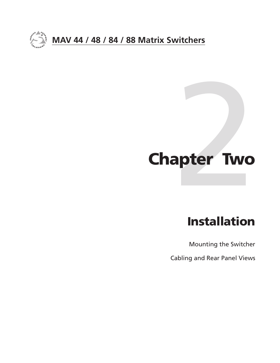 Chapter two • installation, Chapter 2 • installation | Extron Electronics MAV 44_48_84_88 Series User Guide User Manual | Page 17 / 88