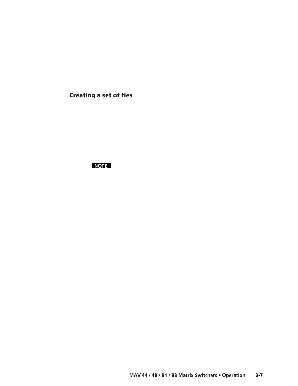 Creating a set of ties | Extron Electronics MAV 44_48_84_88 Series User Guide User Manual | Page 31 / 88