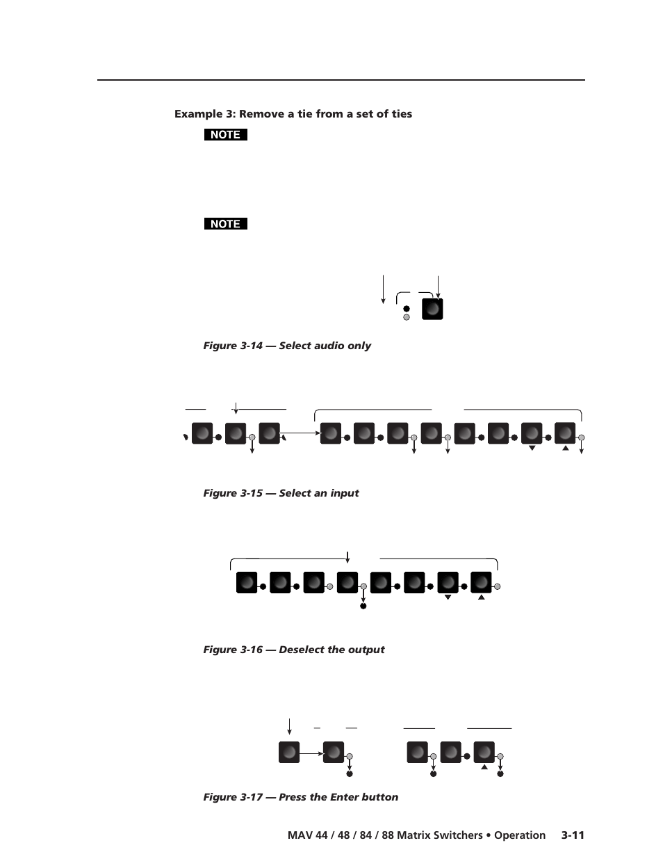 Example 3: remove a tie from a set of ties | Extron Electronics MAV 44_48_84_88 Series User Guide User Manual | Page 35 / 88